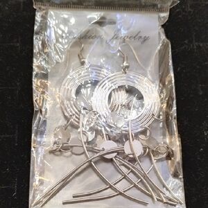 Fashion Jewelry Silver-Tone Multi Hoop Dangle Earrings